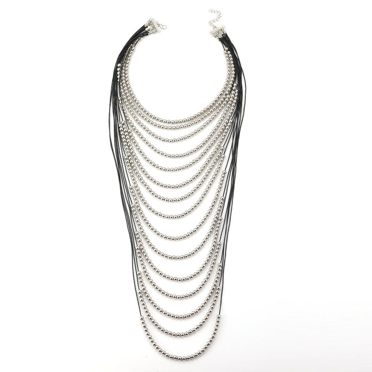 Multi layered gold bead necklace