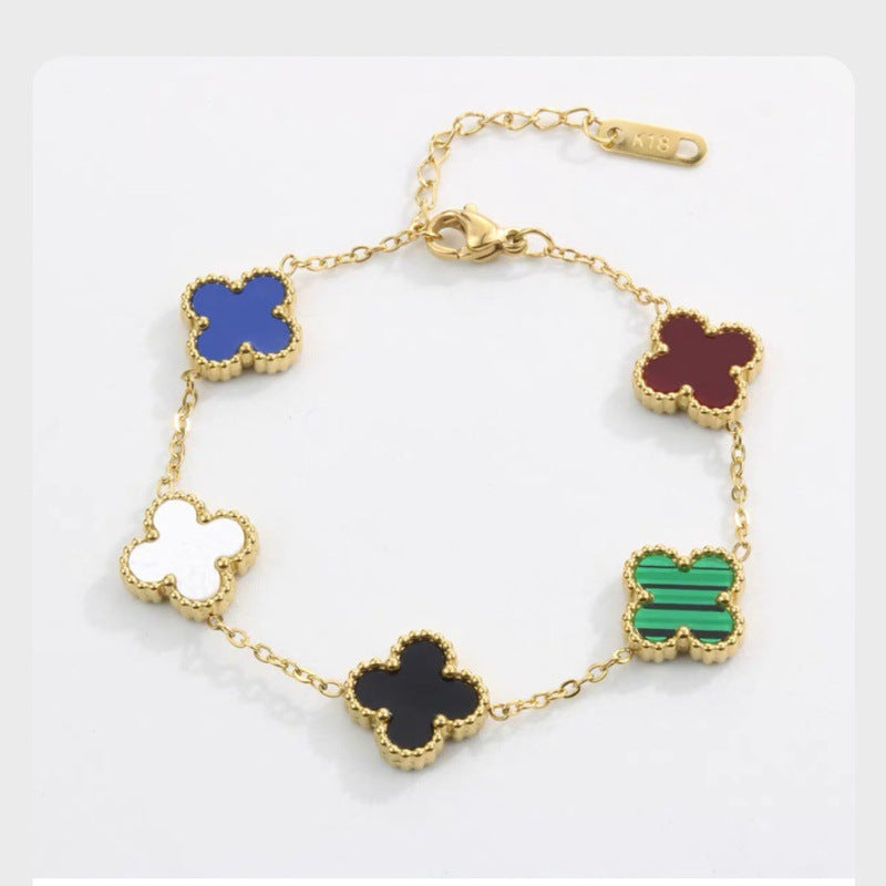 Four leaf clover bracelet (18k gold)