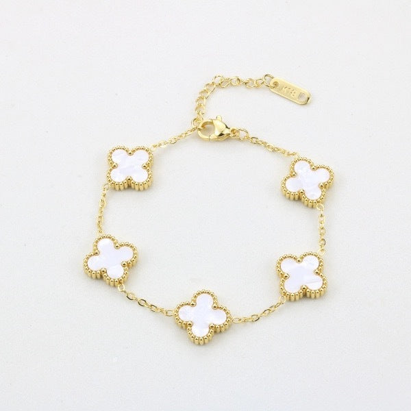 Four leaf clover bracelet (18k gold)