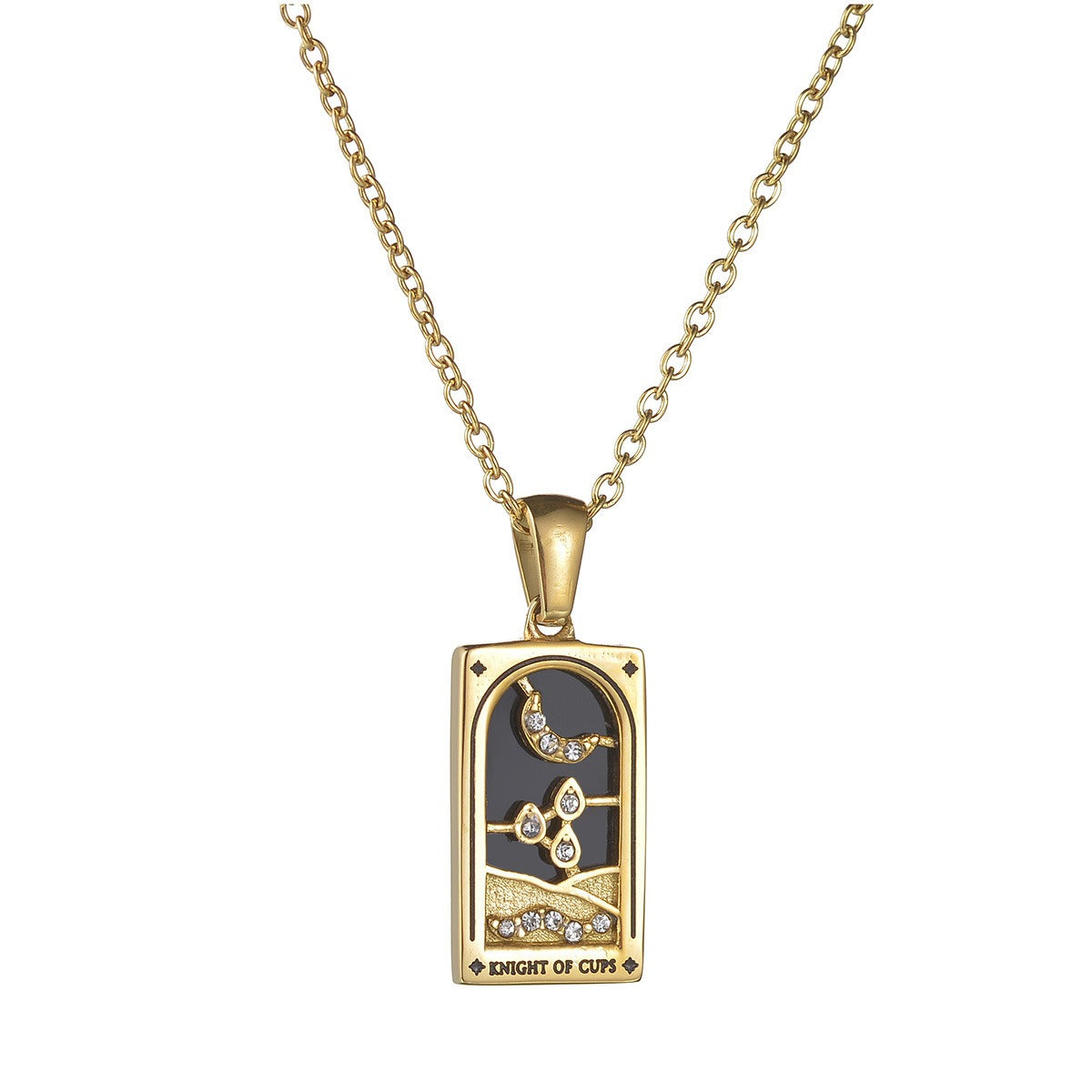 Gold Vintage Tarot Brand Necklace