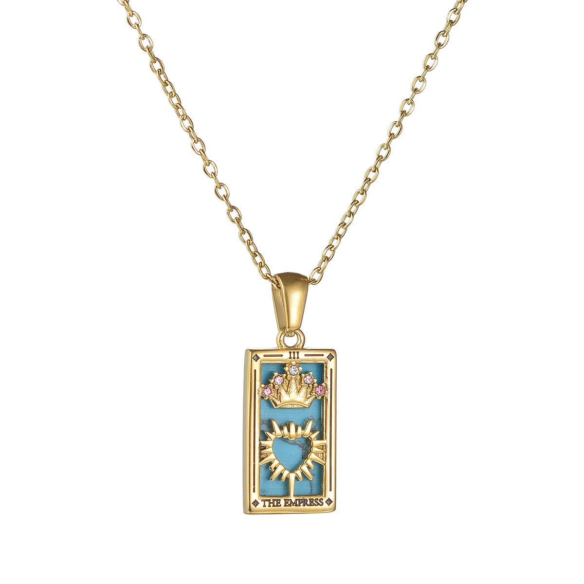 Gold Vintage Tarot Brand Necklace