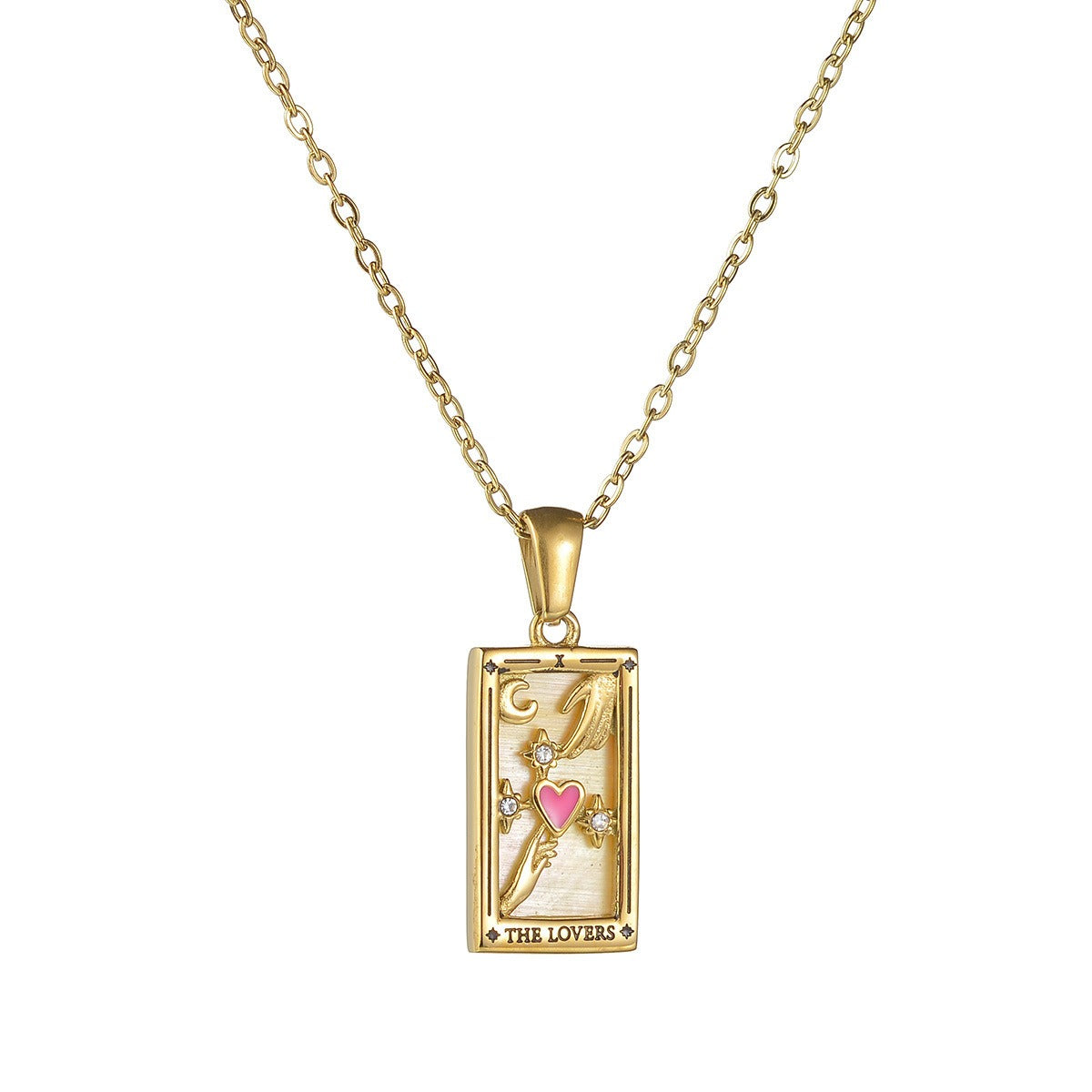 Gold Vintage Tarot Brand Necklace
