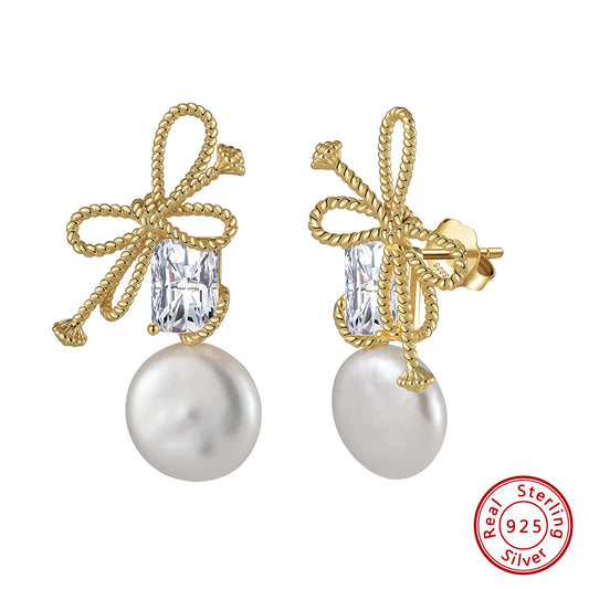 925 sterling silver pearl earrings, cute little fragrant earrings