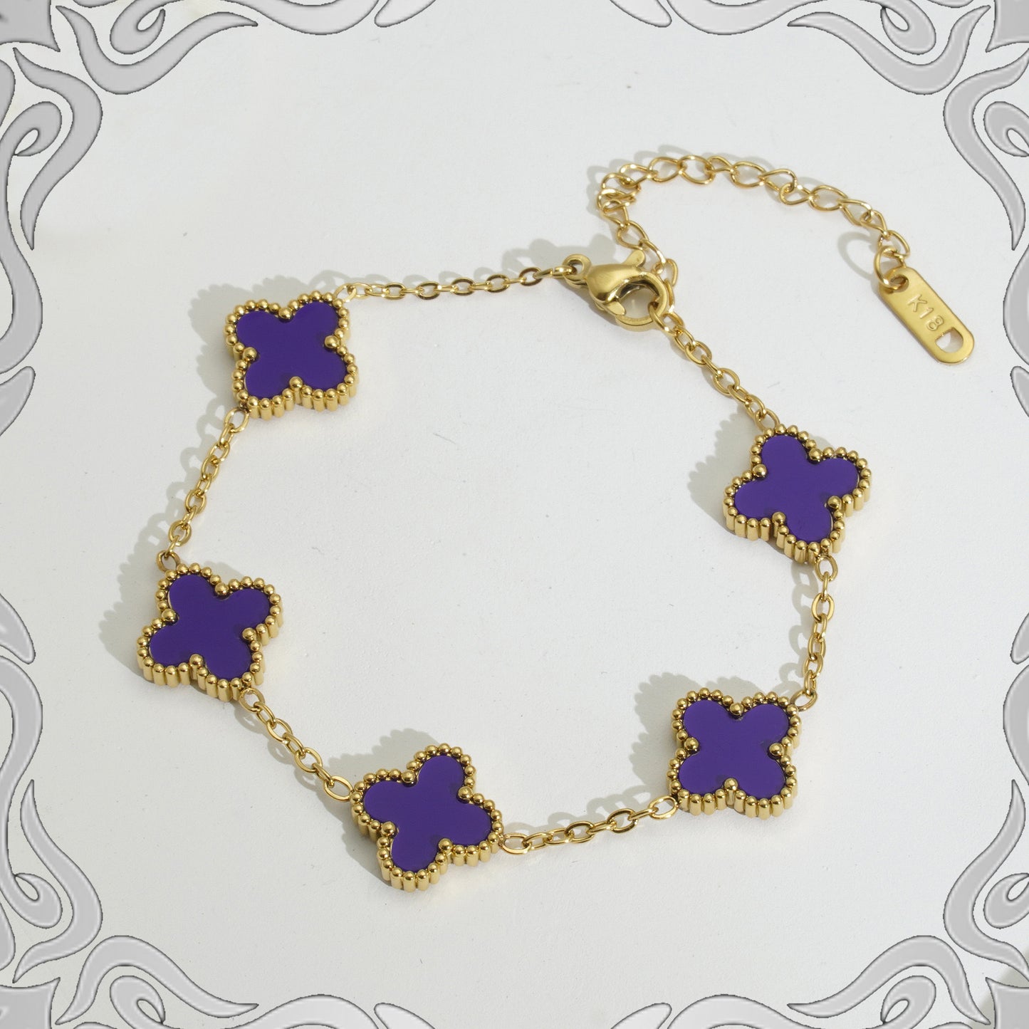 Four leaf clover bracelet (18k gold)