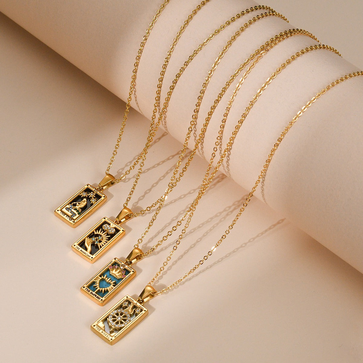 Gold Vintage Tarot Brand Necklace