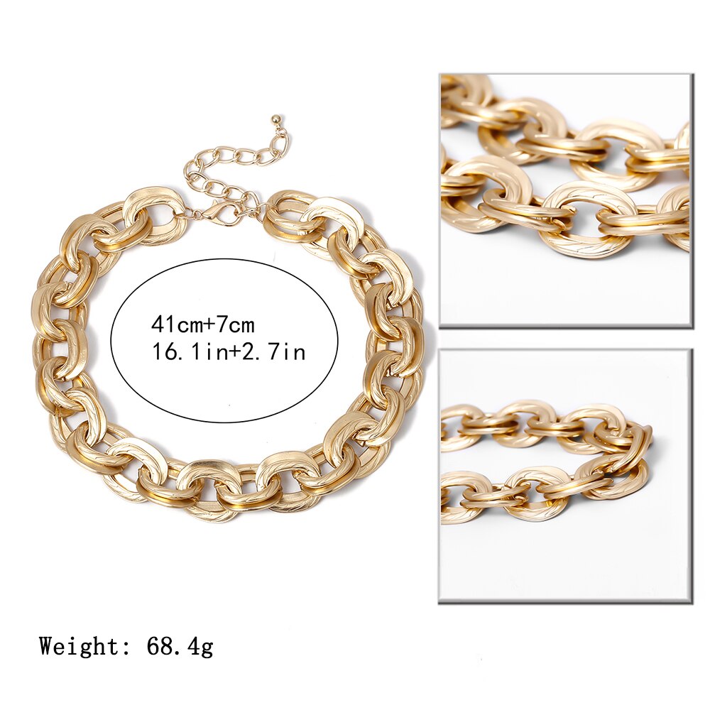 Vintage Chunky Thick Curb Cuban Choker Necklace