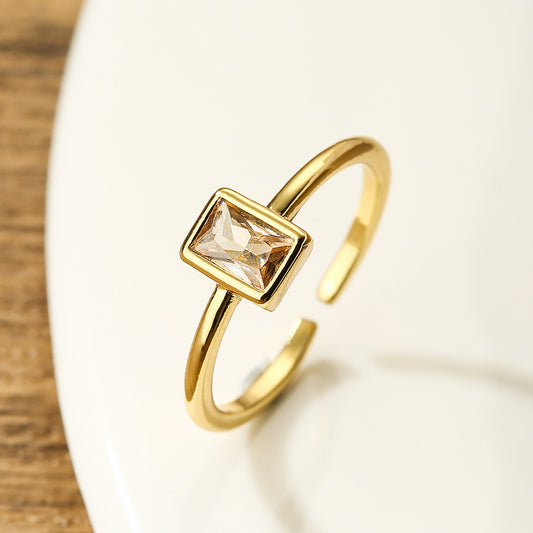 European and American minimalist ring with adjustable opening