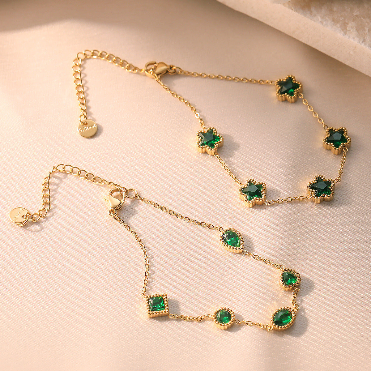 Zircon titanium steel bracelet