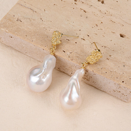 Natural freshwater pearl pendant S925 silver earrings