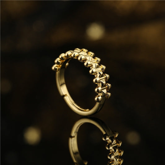Fashionable bullet shaped geometric opening ring