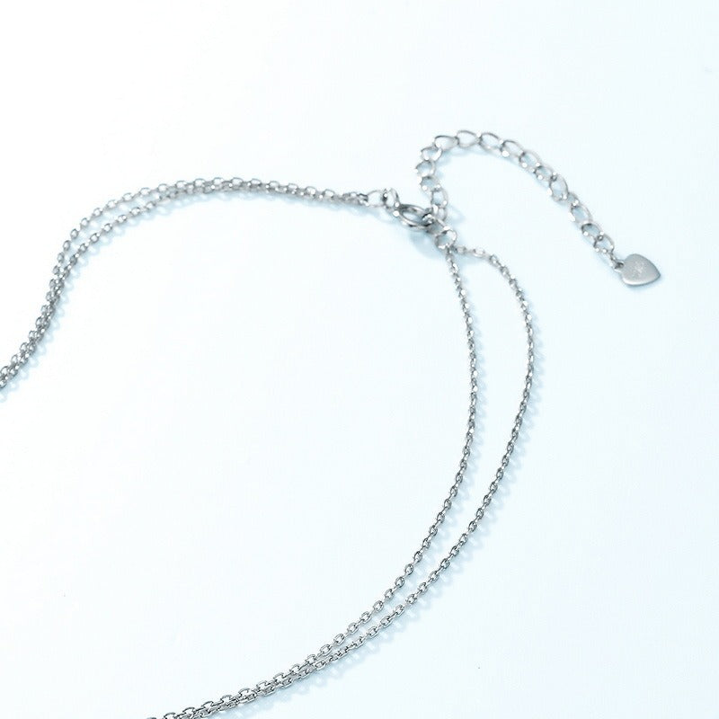 Snow Painting Geometric Snowflake Necklace S925 Sterling Silver