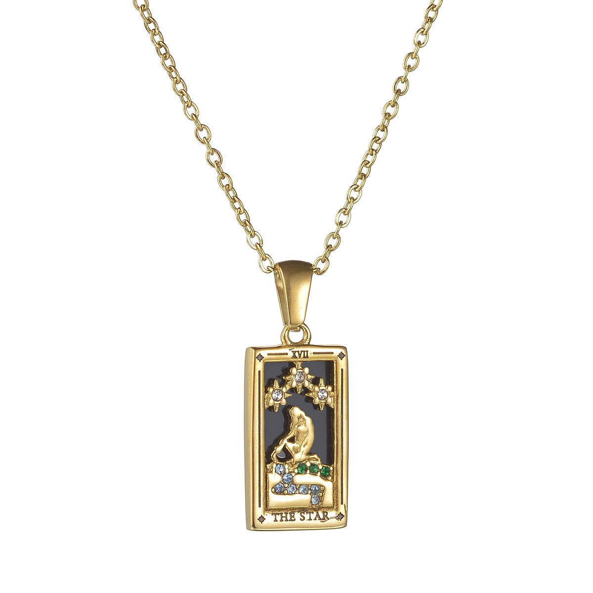 Gold Vintage Tarot Brand Necklace