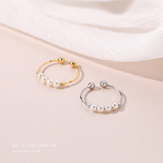 Retro imitation pearl ring