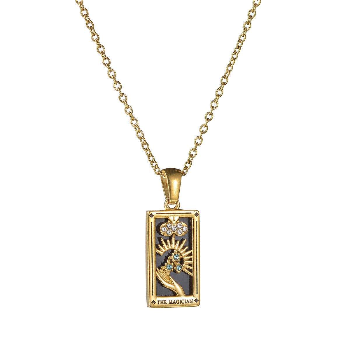 Gold Vintage Tarot Brand Necklace